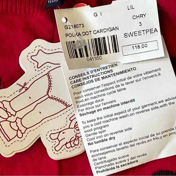 NWT - New Hot Pink / Black Polka Dot Cerise Cardigan - Picture 7 of 9